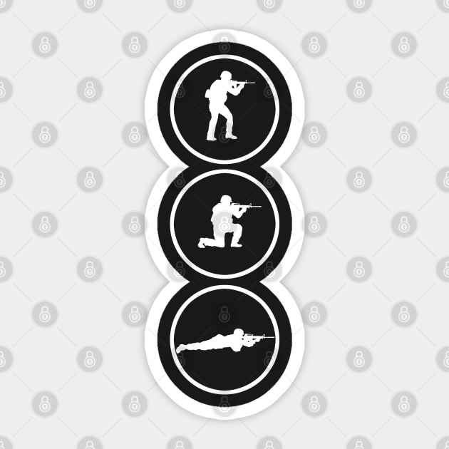 The 3 Stances Sticker by CCDesign